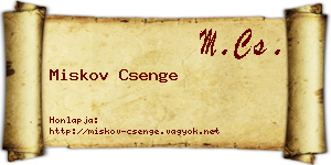 Miskov Csenge névjegykártya